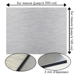 Plaque en aluminium brossé sur mesure - épaisseur 3 mm