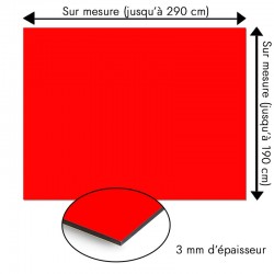 Plaque en aluminium rouge sur mesure - épaisseur 3 mm