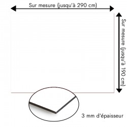 Plaque en aluminium ﻿blanche sur mesure - épaisseur 3 mm