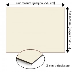 Plaque en aluminium blanc ivoire sur mesure - épaisseur 3 mm