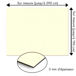 Plaque en aluminium blanc écru sur mesure - épaisseur 3 mm