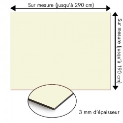 Plaque en aluminium blanc beige clair sur mesure - épaisseur 3 mm