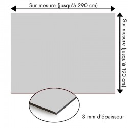 Plaque en aluminium gris perle sur mesure - épaisseur 3 mm