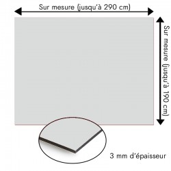 Plaque en aluminium gris clair sur mesure - épaisseur 3 mm