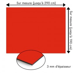 Plaque en aluminium rouge tomate sur mesure - épaisseur 3 mm