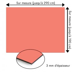 Plaque en aluminium rouge clair sur mesure - épaisseur 3 mm