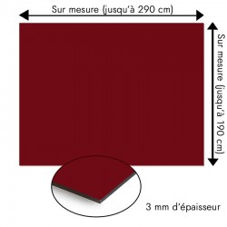 Plaque en aluminium rouge grenat sur mesure - épaisseur 3 mm