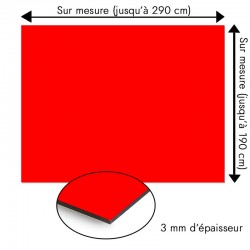 Plaque en aluminium rouge vif sur mesure - épaisseur 3 mm