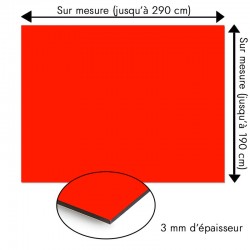 Plaque en aluminium rouge feu sur mesure - épaisseur 3 mm