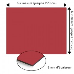 Plaque en aluminium rouge grenade sur mesure - épaisseur 3 mm