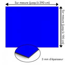 Plaque en aluminium ﻿bleue sur mesure - épaisseur 3 mm
