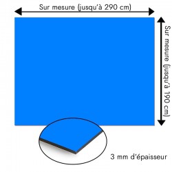 Plaque en aluminium bleu azur sur mesure - épaisseur 3 mm