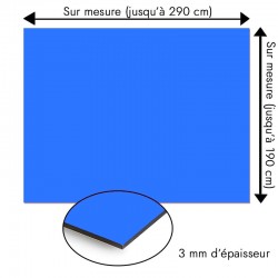 Plaque en aluminium bleu électrique sur mesure - épaisseur 3 mm