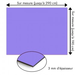 Plaque en aluminium bleu lavande sur mesure - épaisseur 3 mm