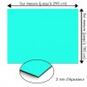 Plaque en aluminium bleu turquoise sur mesure - épaisseur 3 mm