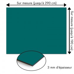 Plaque en aluminium bleu vert sur mesure - épaisseur 3 mm