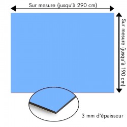Plaque en aluminium bleu clair sur mesure - épaisseur 3 mm