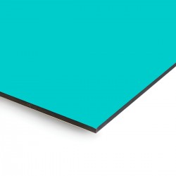 Plaque en aluminium bleu lagon sur mesure - épaisseur 3 mm