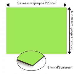 Plaque en aluminium vert anis sur mesure - épaisseur 3 mm