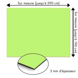 Plaque en aluminium vert pistache sur mesure - épaisseur 3 mm