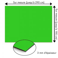 Plaque en aluminium vert pomme sur mesure - épaisseur 3 mm