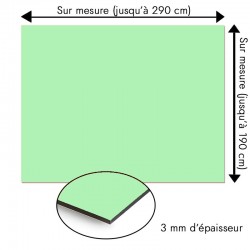 Plaque en aluminium vert d'eau sur mesure - épaisseur 3 mm