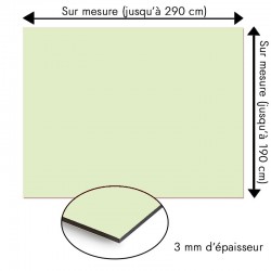 Plaque en aluminium vert clair sur mesure - épaisseur 3 mm