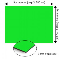 Plaque en aluminium vert citron sur mesure - épaisseur 3 mm