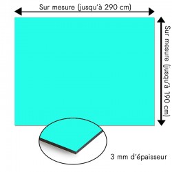 Plaque en aluminium vert turquoise sur mesure - épaisseur 3 mm