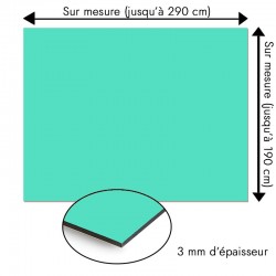Plaque en aluminium vert lagon sur mesure - épaisseur 3 mm