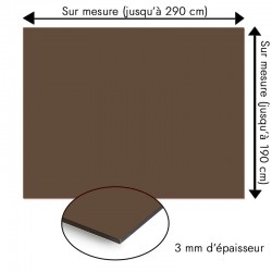 Plaque en aluminium cacao sur mesure - épaisseur 3 mm