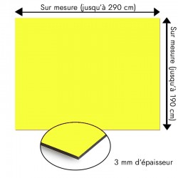 Plaque en aluminium jaune citron sur mesure - épaisseur 3 mm