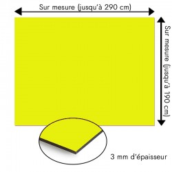 Plaque en aluminium jaune canari sur mesure - épaisseur 3 mm