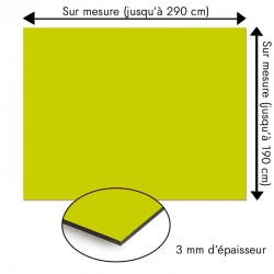 Plaque en aluminium jaune moutarde sur mesure - épaisseur 3 mm