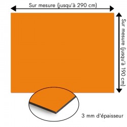 Plaque en aluminium orange sur mesure - épaisseur 3 mm