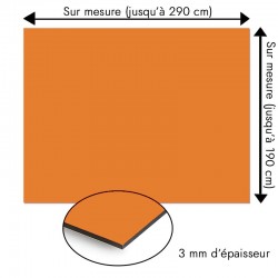 Plaque en aluminium orange abricot sur mesure - épaisseur 3 mm