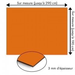 Plaque en aluminium orange citrouille sur mesure - épaisseur 3 mm