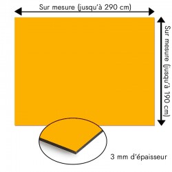 Plaque en aluminium jaune orange sur mesure - épaisseur 3 mm
