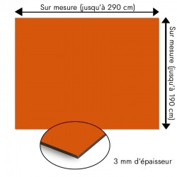 Plaque en aluminium orange foncé sur mesure - épaisseur 3 mm