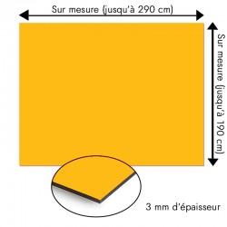 Plaque en aluminium orange clair sur mesure - épaisseur 3 mm