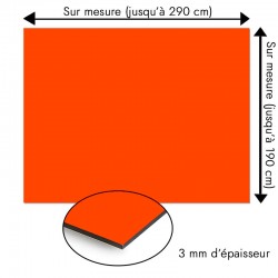Plaque en aluminium orange rouge sur mesure - épaisseur 3 mm