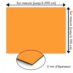Plaque en aluminium orange mandarine sur mesure - épaisseur 3 mm