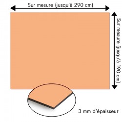 Plaque en aluminium orange pêche sur mesure - épaisseur 3 mm