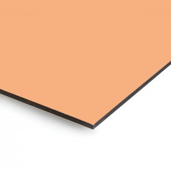 Plaque en aluminium orange pêche sur mesure - épaisseur 3 mm