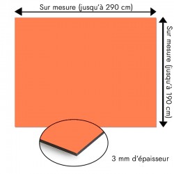 Plaque en aluminium orange corail sur mesure - épaisseur 3 mm