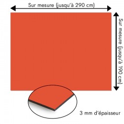 Plaque en aluminium orange terracotta sur mesure - épaisseur 3 mm