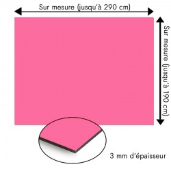 Plaque en aluminium rose sur mesure - épaisseur 3 mm
