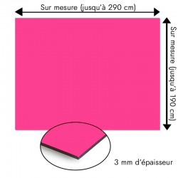 Plaque en aluminium rose fushia sur mesure - épaisseur 3 mm