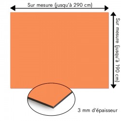 Plaque en aluminium rose saumon sur mesure - épaisseur 3 mm