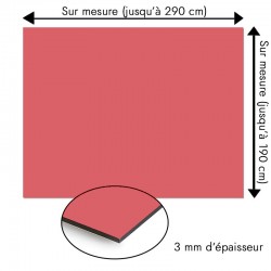Plaque en aluminium rose pamplemousse sur mesure - épaisseur 3 mm
